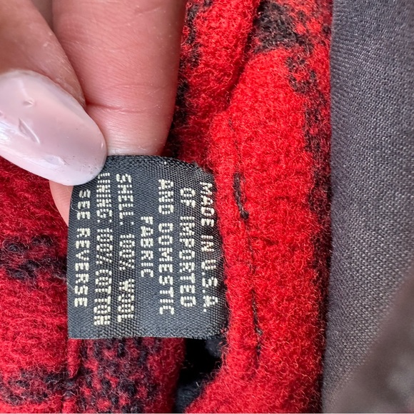 Ralph Lauren Double RL Mens Small 100% WOOL Red Black Buffalo plaid Coat - Picture 14 of 14